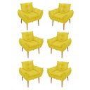 Ver imagem 1 de Kit 6 Poltronas de Luxo Opala Suede - Amarelo