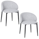 Ver imagem 1 de Cadeira P/ Mesa Jantar Estofada Courino ou Linho 2 unidades Cor:cinza com Preto