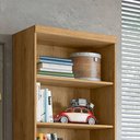 Ver imagem 4 de Livreiro Freijo Moderno 5 Prateleiras 5 Nichos MDF Amadeirado Qmovi