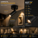 Ver imagem 5 de Kit 2 Spot LED Blet Sobrepor 24° 5W IRC90 3000k Pt.