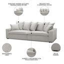 Ver imagem 3 de Sofá 4 Lugares Sala Living 280cm Dalton L08 Linho Mescla - Mpozenato