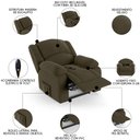 Ver imagem 3 de Poltrona do Papai Reclinável Pietra Controle Power Elétrico Fh9 Veludo Capuccino - Mpozenato