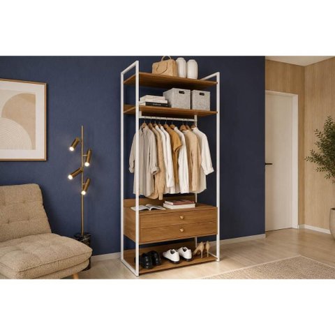 Armário Escritório Guarda Roupa 2 Gavetas LI047 Branco Kappesberg