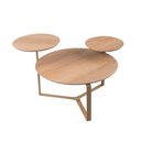 Ver imagem 2 de Mesa de Centro 83cm Três Tampos Chanfrada Orgânica Pé Metal 28021 Artesano
