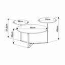 Ver imagem 5 de Mesa de Centro 83cm Três Tampos Chanfrada Orgânica Pé Metal 28021 Artesano