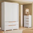 Ver imagem 1 de Conjunto Quarto Infantil Completo Sole Branco/Freijó