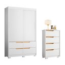 Ver imagem 2 de Conjunto Quarto Infantil Completo Sole Branco/Freijó