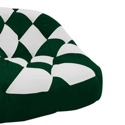 Poltrona Redonda Tipo Puff Dama Suede Verde e Branco - D'rossi Poltrona Redonda Tipo Puff;poltrona D - 3