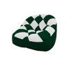 Poltrona Redonda Tipo Puff Dama Suede Verde e Branco - D'rossi Poltrona Redonda Tipo Puff;poltrona D - 2
