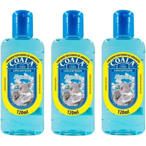 Kit 3 Desinfetante Concentrado de Ambiente Coala Algodão 120ml