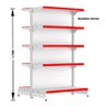 Gondola Centro 170 Fit Ate 3 Metros 2 Ponta Branco 40b Pe Vermelho - 2
