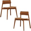 Ver imagem 2 de Kit 02 Cadeiras para Sala de Jantar e Estar Madeira Maciça Dunia F06 Rústico Escuro - Lyam Decor