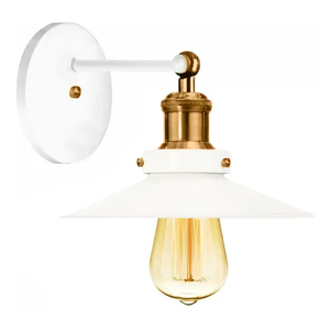 Arandela Prato Poptem Nordic Branco E Cobre Alumínio 20,5 Cm