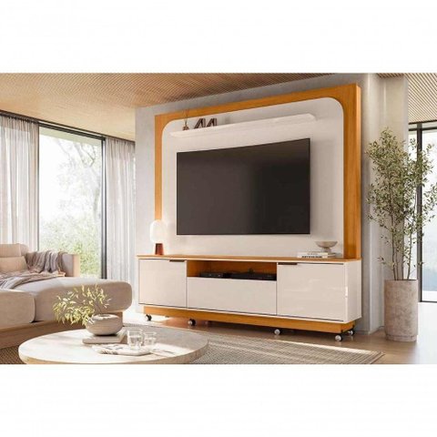 Estante Nilo com 2 Portas 1 Gaveta 1 Prateleira MDP 200cm Off White Madetec