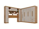 Ver imagem 2 de Guarda-Roupa Casal Modulado de Canto com 11 Portas Espaço para Cama Multimóveis Cinamomo/Off White