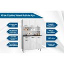 Ver imagem 3 de Kit de Cozinha Compacta Rubi Smart c/ 6 Portas e 1 Gaveta Branco - Telasul