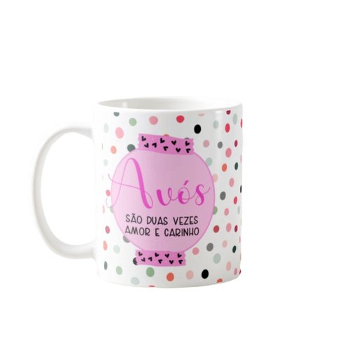 Caneca Presente Criativo Personalizado Avós Duas Vezes Amor