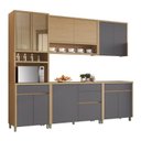 Ver imagem 7 de Cozinha 5 Peças Condessa 11 Portas 100% MDF Cinza/Carvalho Titânio