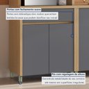 Ver mais imagens de Cozinha 5 Peças Condessa 11 Portas 100% MDF Cinza/Carvalho Titânio