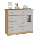 Ver imagem 2 de Cômoda Infantil 95cm 1 Porta com Vidro e 4 Gavetas Doçura Multimóveis Mp4494 Madeirado/off White