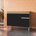 Ver imagem 2 de Balcão Gabinete de Cozinha 3 Portas 100cm Tatiane sem Tampo:amêndoa Preto