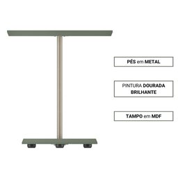 Mesa De Apoio Lateral 100% Mdf Com Pés Em Metal Bel Artely Menta - 4
