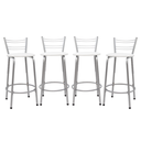 Ver imagem 1 de Kit 4 Banquetas para Balcão Flórida Prata 60cm Cozinha Gourmet Bistrô Bancada Piscina Área de Lazer
