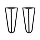 Ver imagem 1 de Kit 2 Pés de Metal 15 Cm Hairpin Legs Mesas de Centro Puffs Preto Gran Belo Pés de Metal Hairpin Leg
