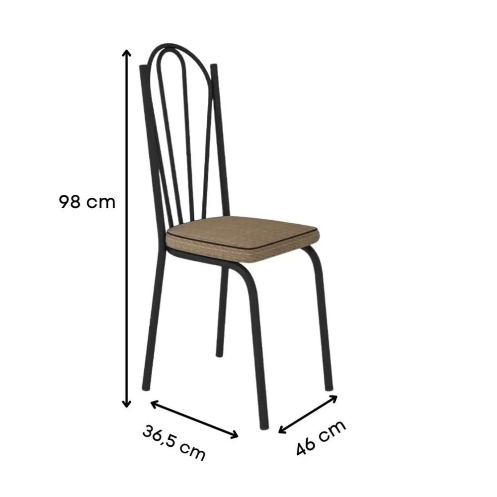 Conjunto Mesa Malva Sala de Jantar com 6 Cadeiras 121 Assento Rattan - Artefamol - 3