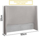 Ver imagem 4 de Cabeceira Estofada Montreal 155cm para Cama Box Casal Bouclê - Sofa Store:bouclê Cinza Claro