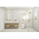 Ver imagem 3 de Kit de Acessórios para Banheiro com 3 Peças em Aço Inox Dourado Linha Larissa com Toalheiro Duplo