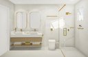 Ver imagem 3 de Kit de Acessórios para Banheiro com 3 Peças em Aço Inox Dourado Linha Larissa com Toalheiro Duplo