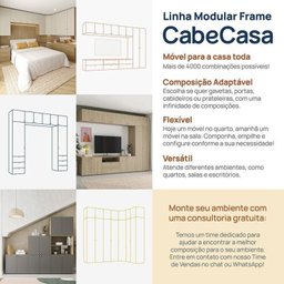 Estante Multiuso Livreiro 3 Módulos 10 Portas 2 Kit Prateleira Frame Cabecasa MadeiraMadeira - 2