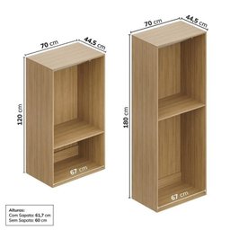 Estante Multiuso Livreiro 3 Módulos 10 Portas 2 Kit Prateleira Frame Cabecasa MadeiraMadeira - 8