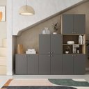 Ver imagem 1 de Estante Multiuso Livreiro 3 Módulos 10 Portas 2 Kit Prateleira Frame CabeCasa MadeiraOriginals