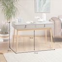 Ver imagem 3 de Mesa Escrivaninha Retro Madeira 2 Gavetas Wanda Idimex