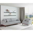 Ver imagem 2 de Sofá 3 Lugares Living Fixo Doha 1,80m em Linho:cinza Seixo