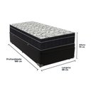 Ver imagem 3 de Cama + Box com Bau Solteiro Colchão Extra Firme Airtech Ortobom D45 Cor:preto