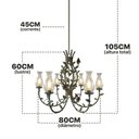 Ver imagem 2 de Lustre de Ferro Off-White para Sala de Jantar, Área Gourmet + Cúpulas de Vidro