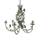 Ver imagem 4 de Lustre de Ferro Off-White para Sala de Jantar, Área Gourmet + Cúpulas de Vidro