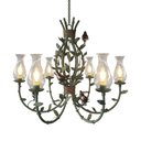 Ver imagem 1 de Lustre de Ferro Off-White para Sala de Jantar, Área Gourmet + Cúpulas de Vidro