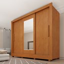Ver imagem 5 de Guarda Roupa Casal 3 Portas Taiffa 190cm com Espelho e Pés Yescasa Marrom/Cinamomo/Off White