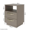 Ver imagem 5 de Kit Guarda Roupas 2 Portas, Cômoda e Mesa de Cabeceira Araçá CabeCasa MadeiraOriginals Cinza/Fendi
