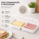 Ver imagem 6 de Organizador para Geladeira Porta Frios Duplo Elloplas Multiuso Polipropileno Livre de Bpa Cozinha