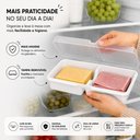 Ver imagem 5 de Organizador para Geladeira Porta Frios Duplo Elloplas Multiuso Polipropileno Livre de Bpa Cozinha
