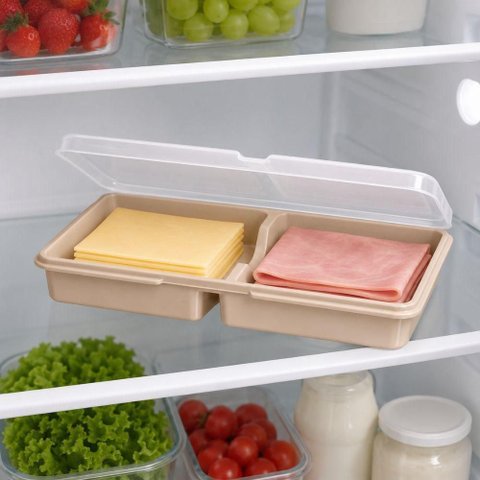 Organizador para Geladeira Porta Frios Duplo Elloplas Multiuso Polipropileno Livre de Bpa Cozinha