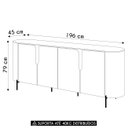 Ver imagem 4 de Buffet Aparador para Sala 4 Portas 196cm Lena D04 Off White - Mpozenato