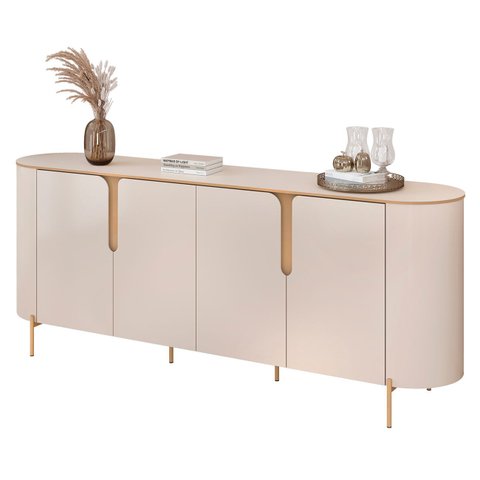 Buffet Aparador para Sala 4 Portas 196cm Lena D04 Off White - Mpozenato
