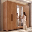 Ver imagem 6 de Guarda-Roupa Casal com Espelho 6 Portas 2 Gavetas com Pés Napoli