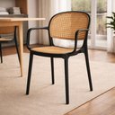 Ver imagem 3 de Kit 10 Cadeiras de Jantar Roma Prática com Braços para Sala e Cozinha - Preto